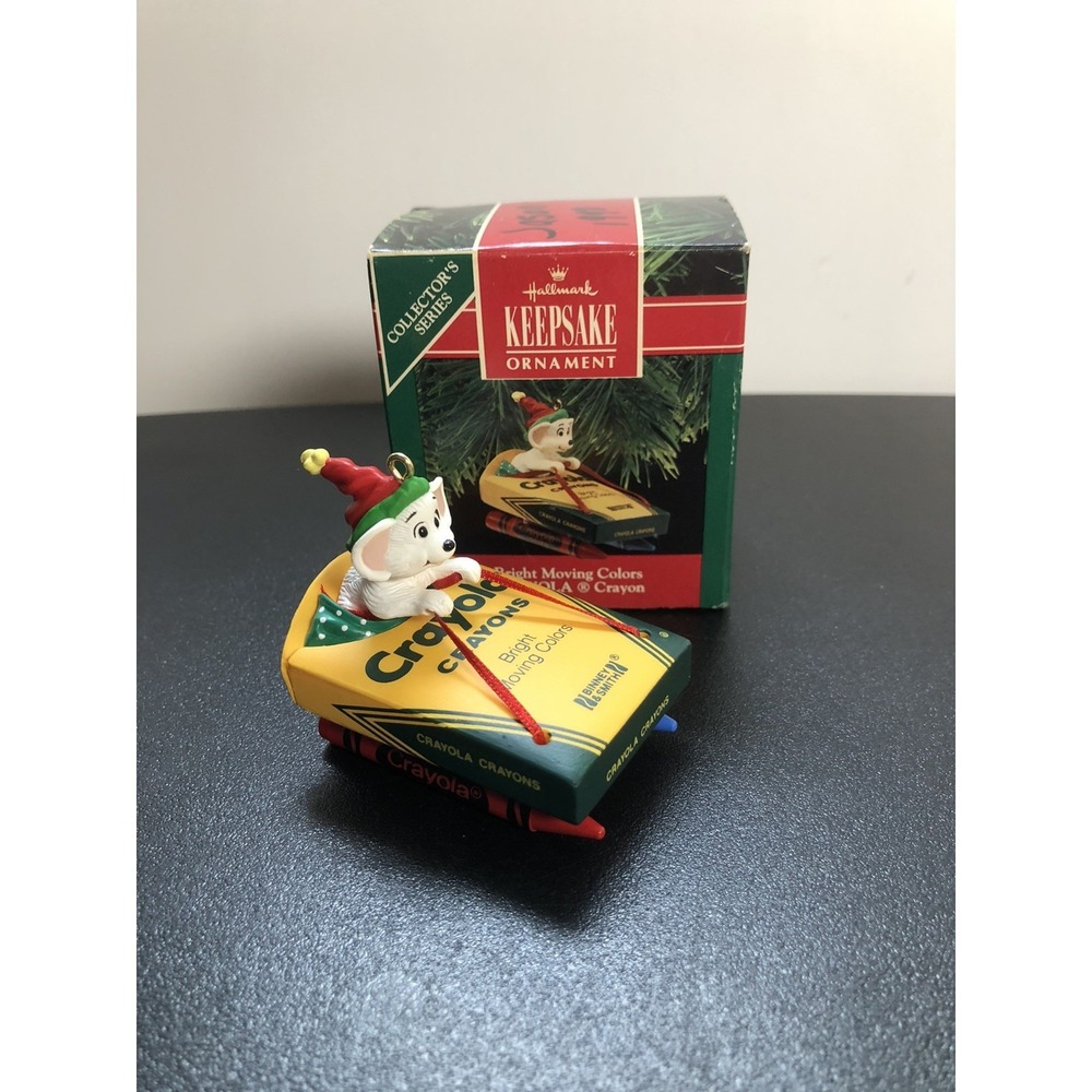 1990 Hallmark Crayola Bright Moving Colors Christmas Keepsake‎ Ornament W/Box - Picture 2 of 4